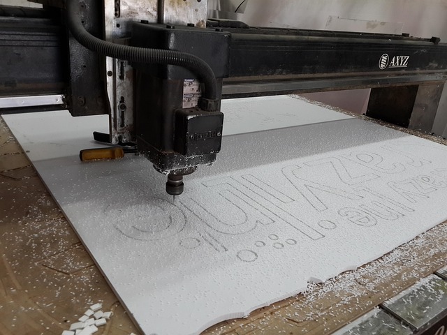 High-precision CNC milling machine in operation