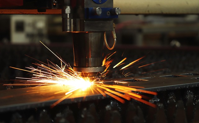 CNC plasma cutter performing high-speed metal cutting